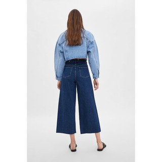 Quần jeans culottes cạp lỡ Zara