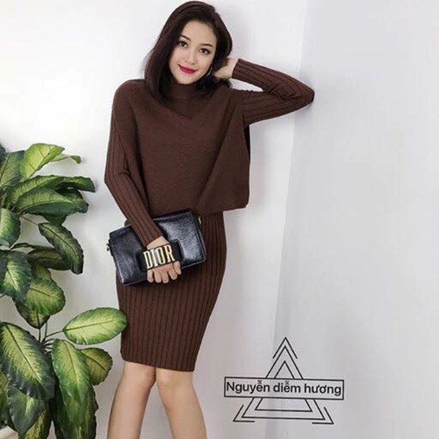 Bán sỉ Set váy body kèm áo choàng cánh dơi