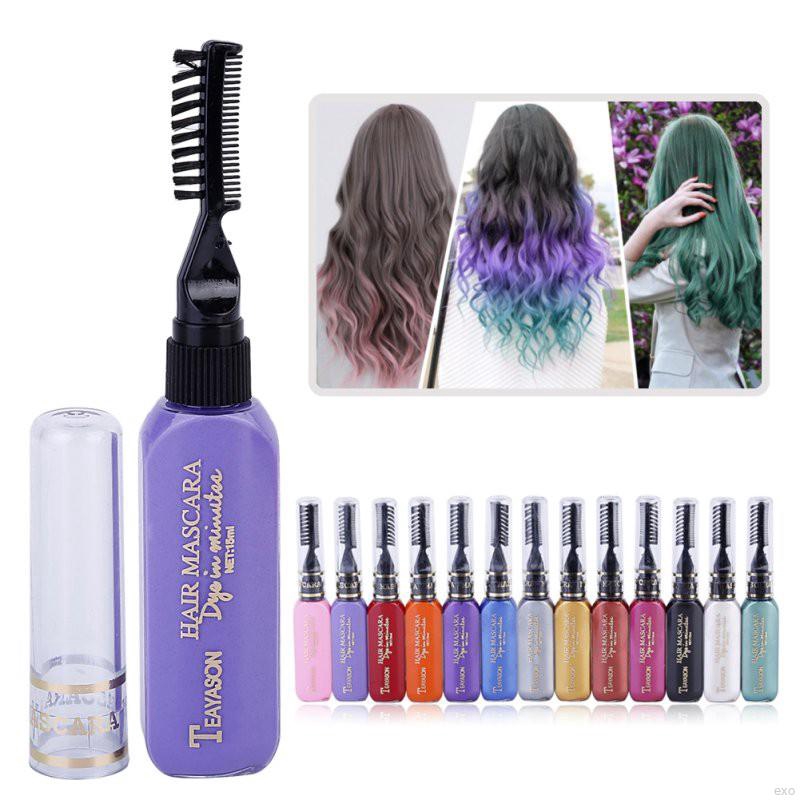 [Hàng mới về] Mascara nhuộm tóc không độc hại 12 màu tùy chọn DIY