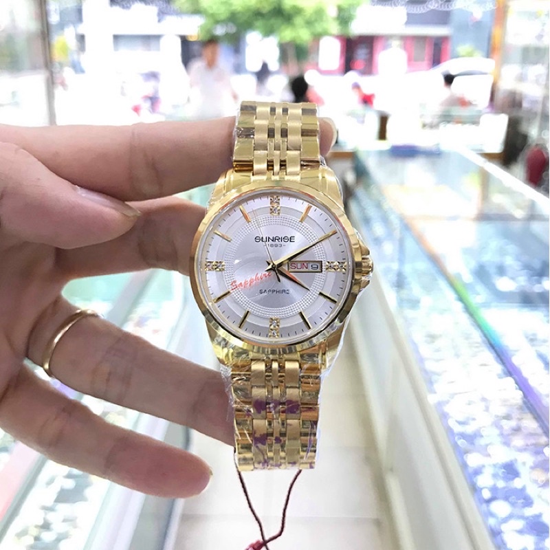 Đồng hồ Nam SUNRISE 1198SAT full hộp, thẻ chính hãng, kính sapphire chống xước