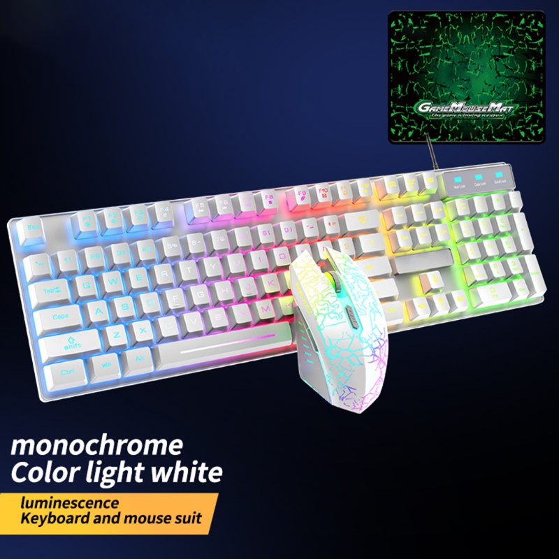 Bộ Bàn Phím Và Chuột Chơi Game Có Dây USB T6RGB Đèn LED Màu Cầu Vồng Cho PS4 One