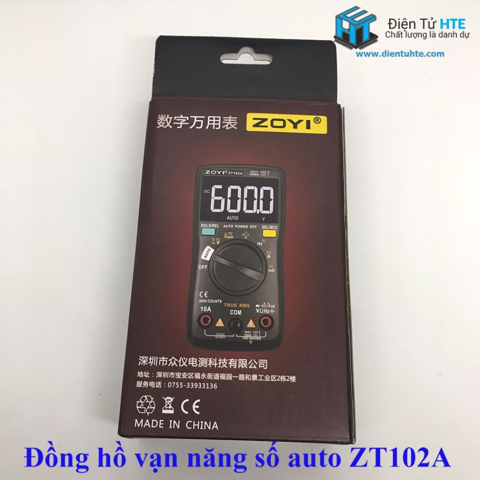Đồng hồ vạn năng số tự động ZOYI ZT102A 2019 chính hãng