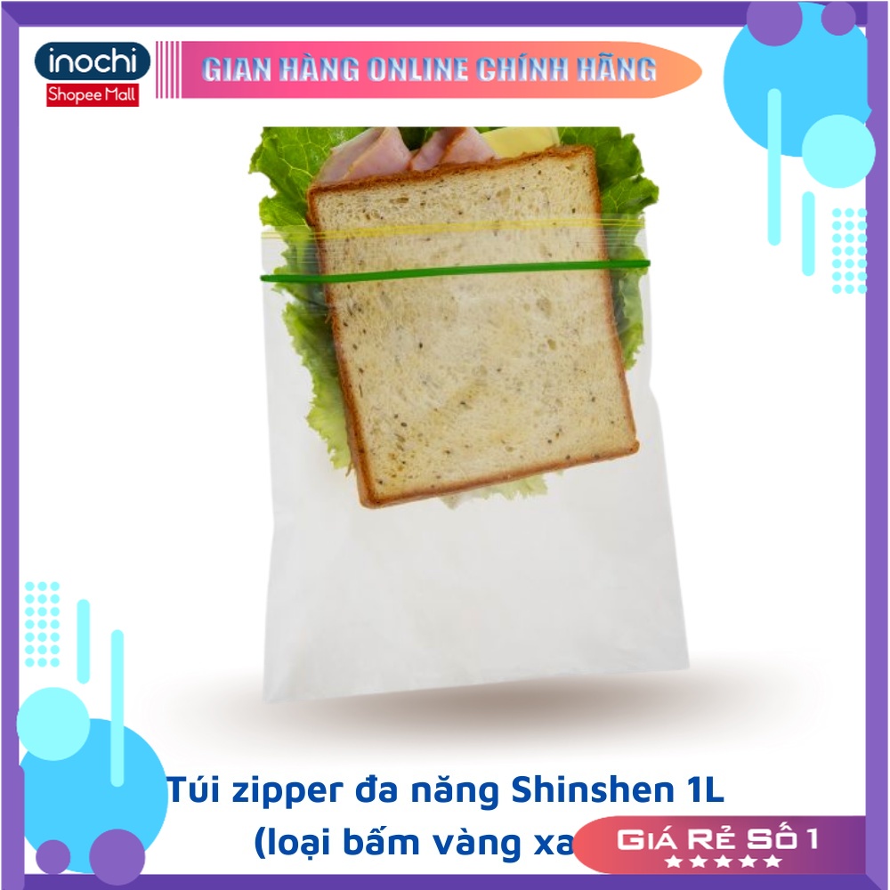 [bộ sưu tập] Túi zip đựng thực phẩm tái sử dụng nhật bản đa năng khóa kéo Shinshen 1L 3L zipper Inochi (1 hộp 20 túi)