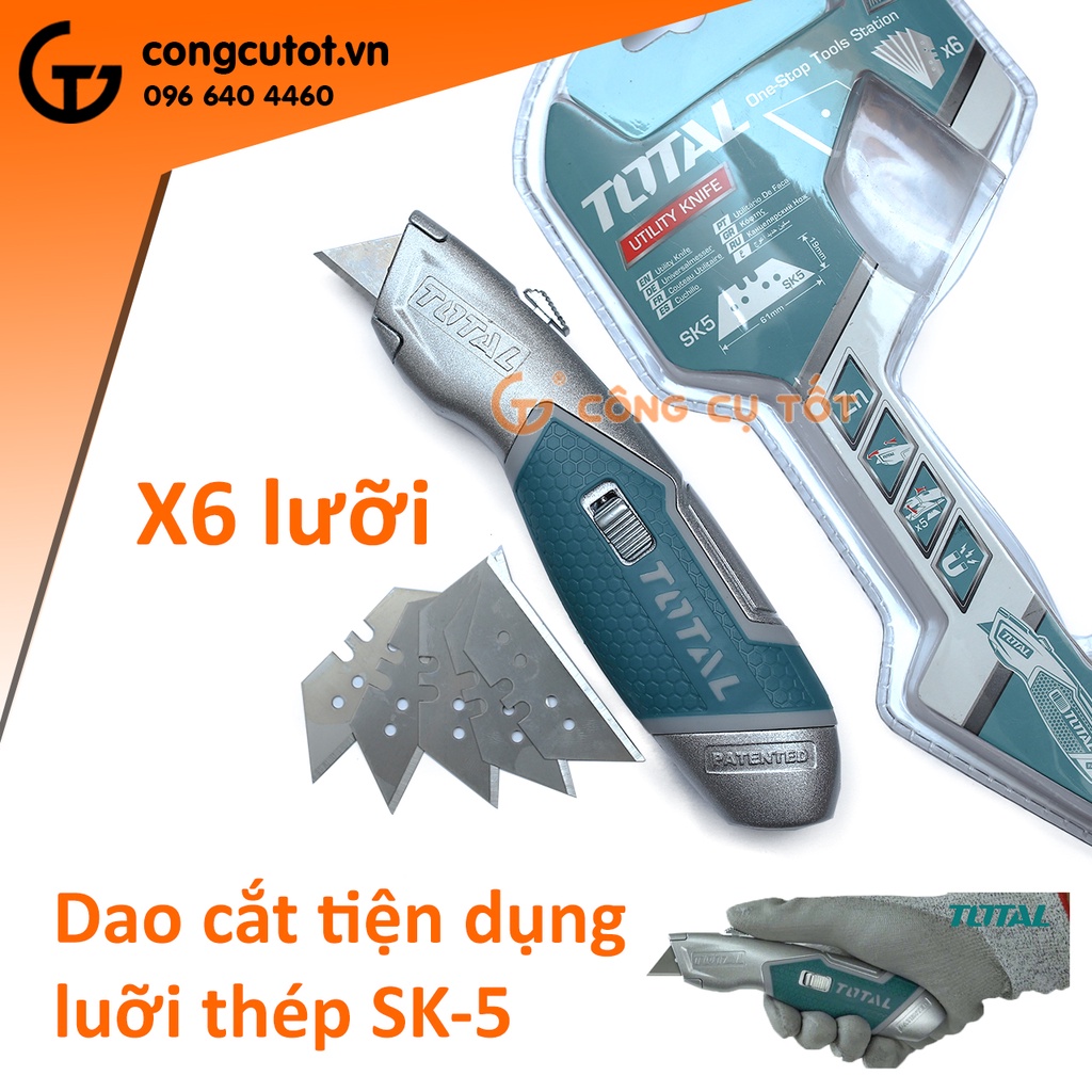 Dao cắt tiện dụng Total TG5126101 kèm sẵn 5 lưỡi