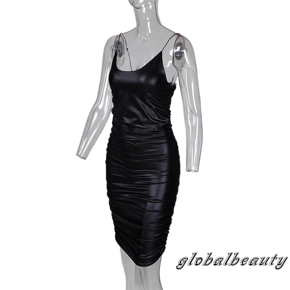 Đầm Da Ôm Body Không Tay Quyến Rũ