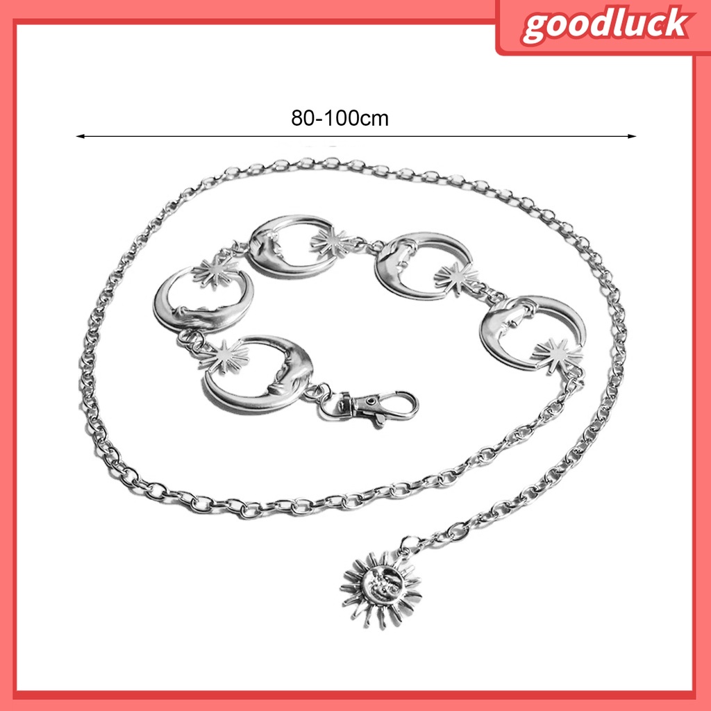 &lt; Golu &gt; Dây Đeo Thắt Lưng Trang Trí Hình Mặt Trăng Ngôi Sao Rỗng Phong Cách Punk Hip Hop Nhỏ Gọn Lâu Trôi Thích Hợp Làm Quà Tặng