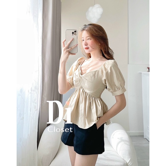 ÁO PEPLUM XOẮN NGỰC TAY PHỒNG HÌNH THẬT SHOP CHỤP