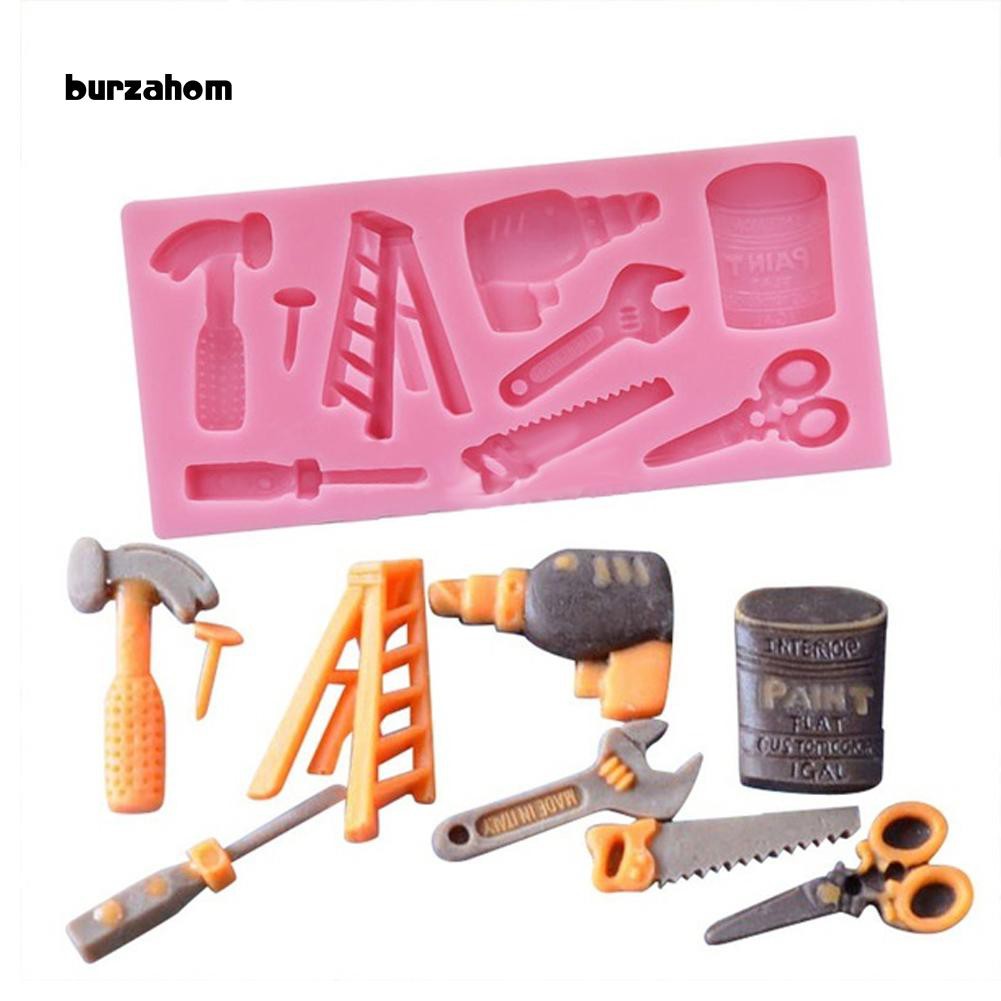 Khuôn Silicon làm bánh taojo hình các công cụ sửa chữa độc đáo