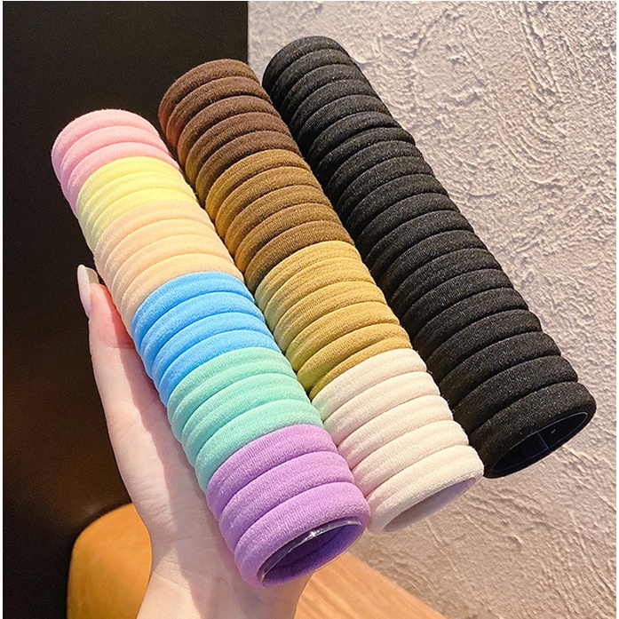 Dây cột tóc co giãn bằng cao su nhiều màu sắc thời trang đơn giản cho nữ