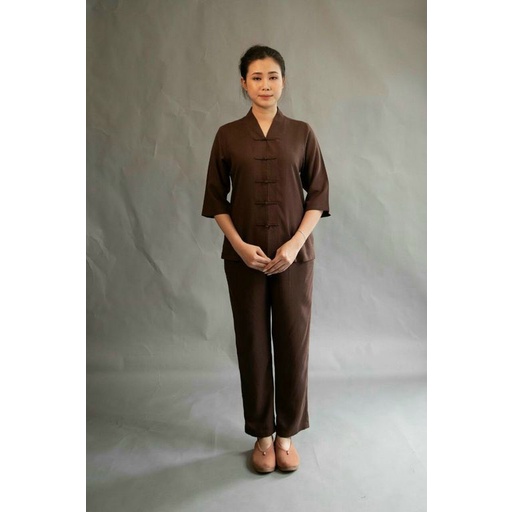 Đồ Lam Đi Chùa # Mẫu Cặp cổ tròn 3 nút Linen #Đồ Bộ Nam Nữ # Quần Áo Nam Nữ