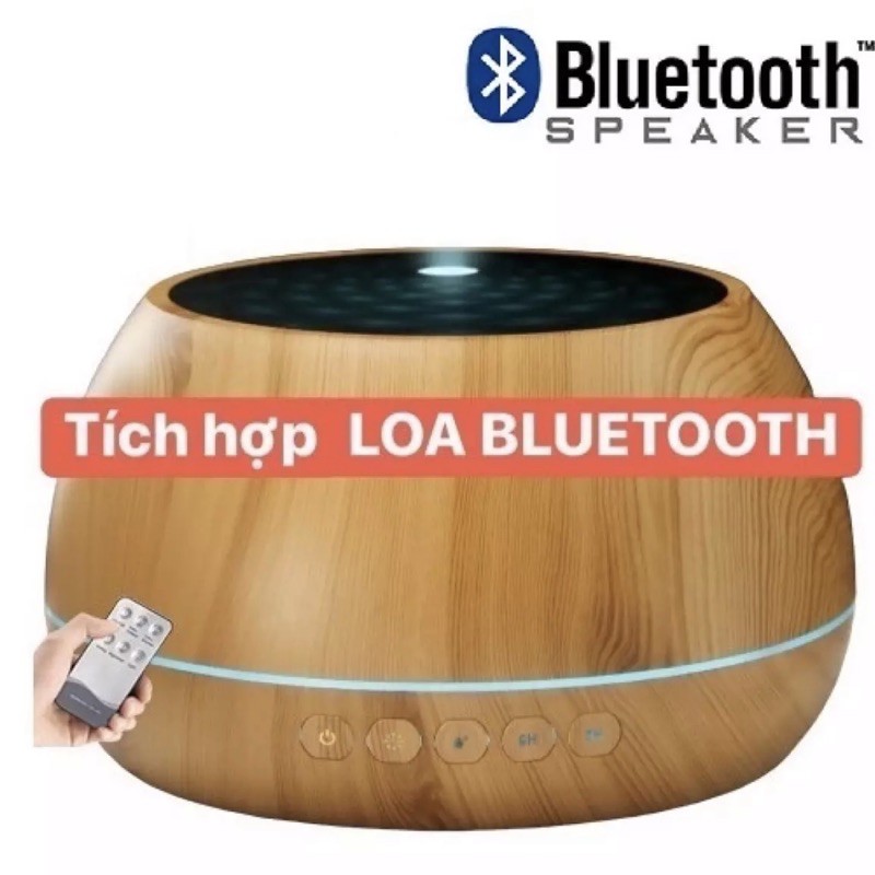 Máy Khuếch Tán Tinh Dầu Dung Tích Lớn 1000Ml - Có Đèn Led 7 Màu Tích Hợp Loa Bluetooth Nghe Nhạc