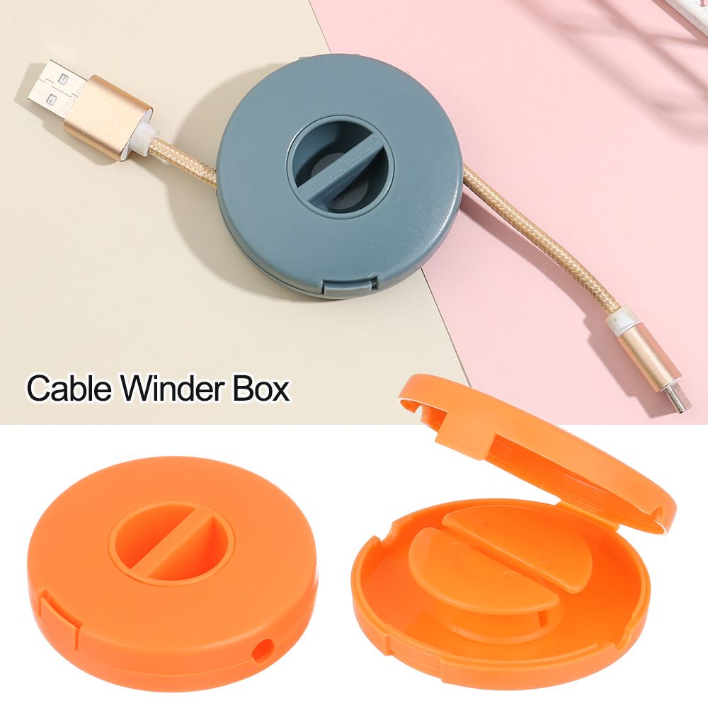 ❀Simple❀ Hộp đựng dây cáp sạc/ tai nghe/ dây cáp sạc/ điện thoại bằng nhựa thiết kế nhỏ gọn tiện dụng