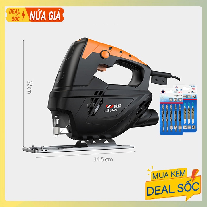 Máy Cưa Lọng Cầm Tay Công Suất Lớn 710W tặng 20 lưỡi cắt gỗ và kim loại