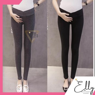 Quần legging bầu bụng chéo có chun chỉnh