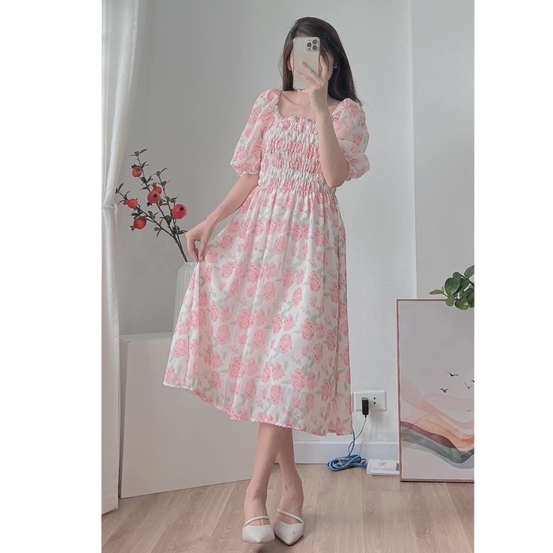 Đầm hoa nhí bông hoa hồng xinh xắn (hàng sẵn)