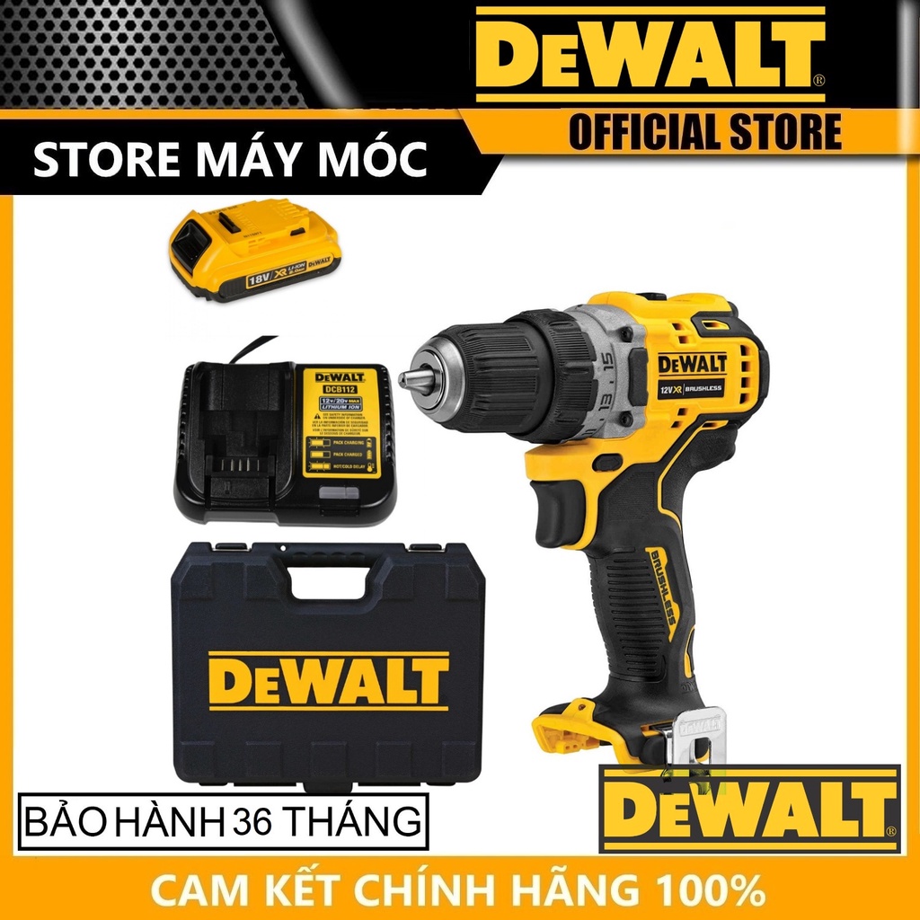 MÁY KHOAN CẦM TAY 12V/BL (57,5 NM) DEWALT DCD701D1- HÀNG CHÍNH HÃNG