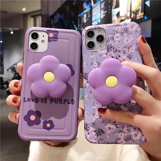 💥 Ốp điện thoại hoa tím vintage - kèm hoa to