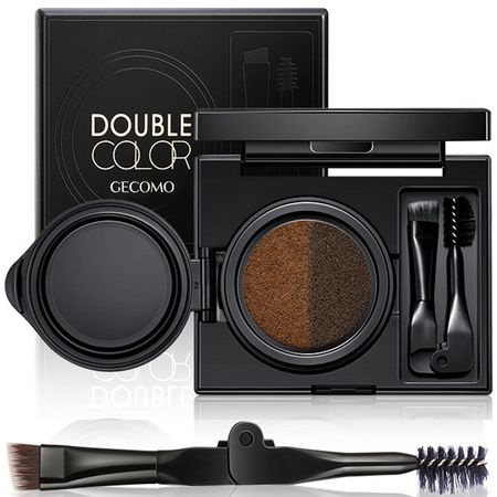 Cushion kẻ lông mày Gecomo 4 trong 1, bột, phấn kẻ chân mày Gecomo 2 tone màu chống thấm nước và mồ hôi