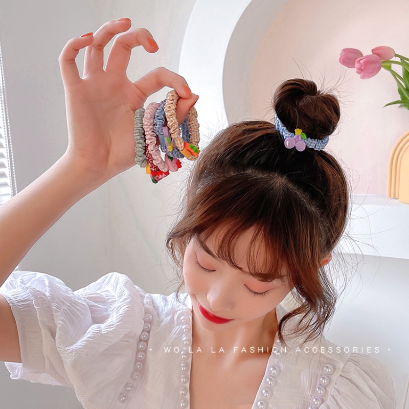 Set 10 dây buộc tóc cao su họa tiết hoạt hình phong cách Hàn Quốc xinh xắn cho bé gái