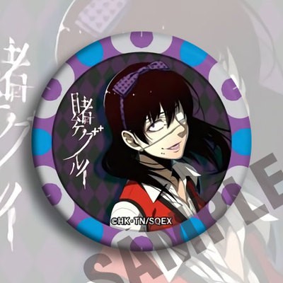 Combo 9 huy hiệu cài áo IN HÌNH Kakegurui Học viện đỏ đen ver poker chip anime chibi dễ thương