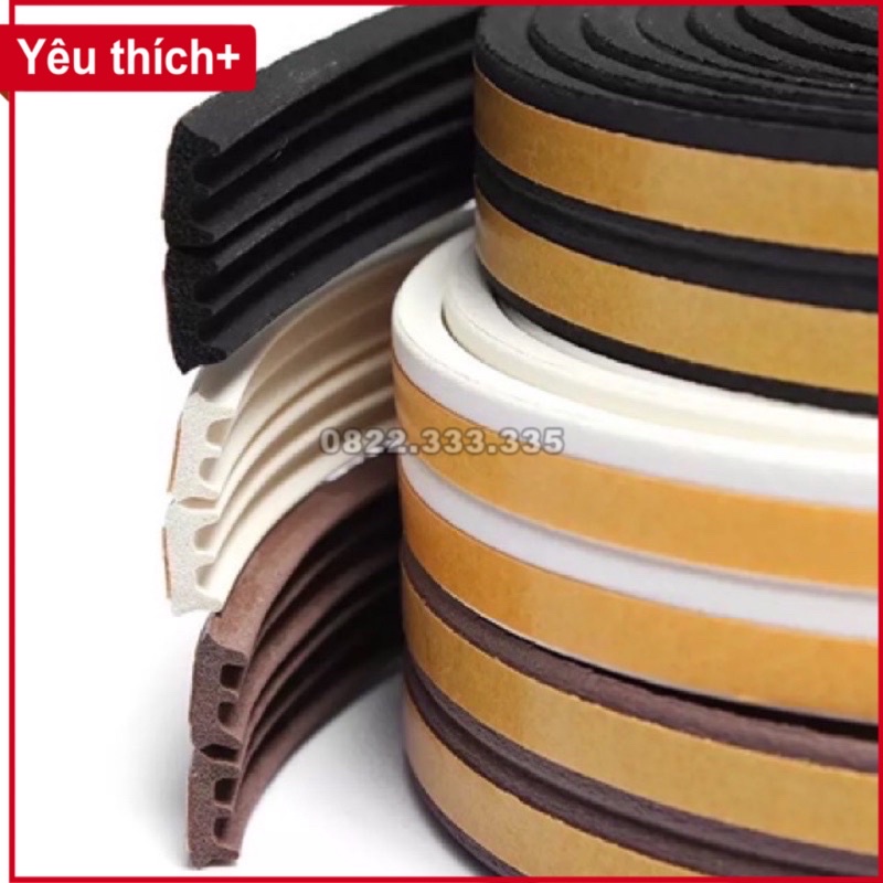 5m gioăng cao su dán type E 9x4mm cánh cửa