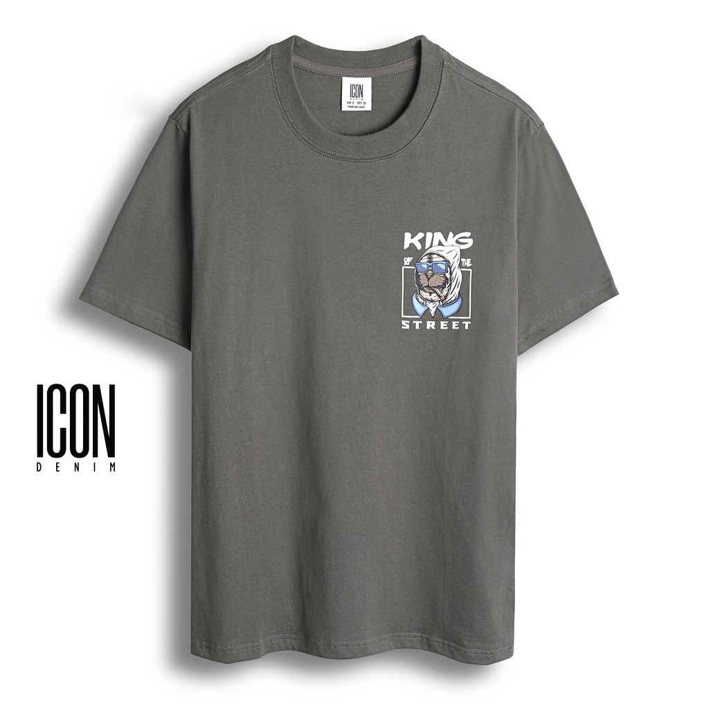 Áo Thun Nam, Áo Phông Nam Cổ Tròn ICON DENIM King Of The Street, Vải Cotton Co Giãn, Form Regular ATEC0002 160STORE