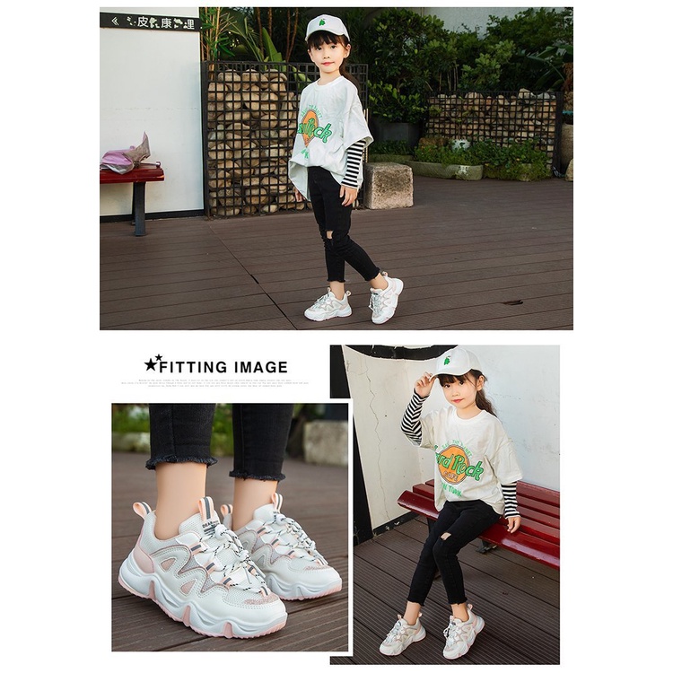 Giày thể thao AMILA phối lưới thoáng khí thời trang mùa thu mới cho bé gái