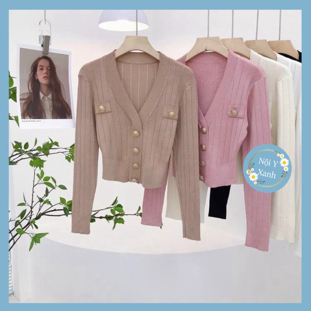 áo len tăm mongtoghi cổ V phối cúc đồng hàng QCCC chất đẹp A313 noiyxanh hot trend, phom đẹp, chất đẹp