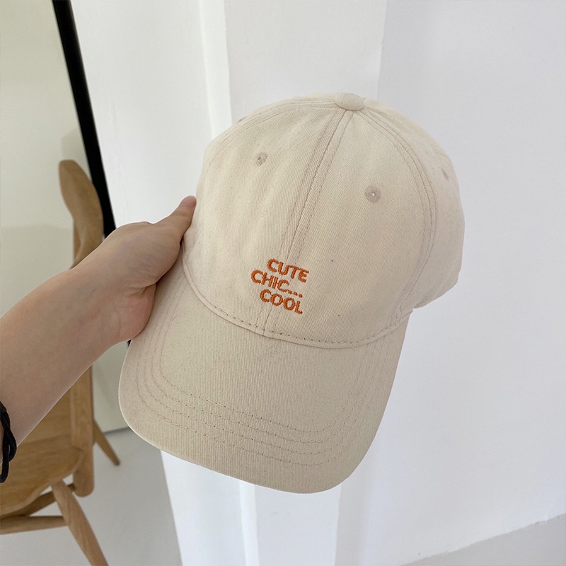 Mũ lưỡi trai bằng cotton mềm mại thêu chữ dễ thương dành cho cả nam và nữ