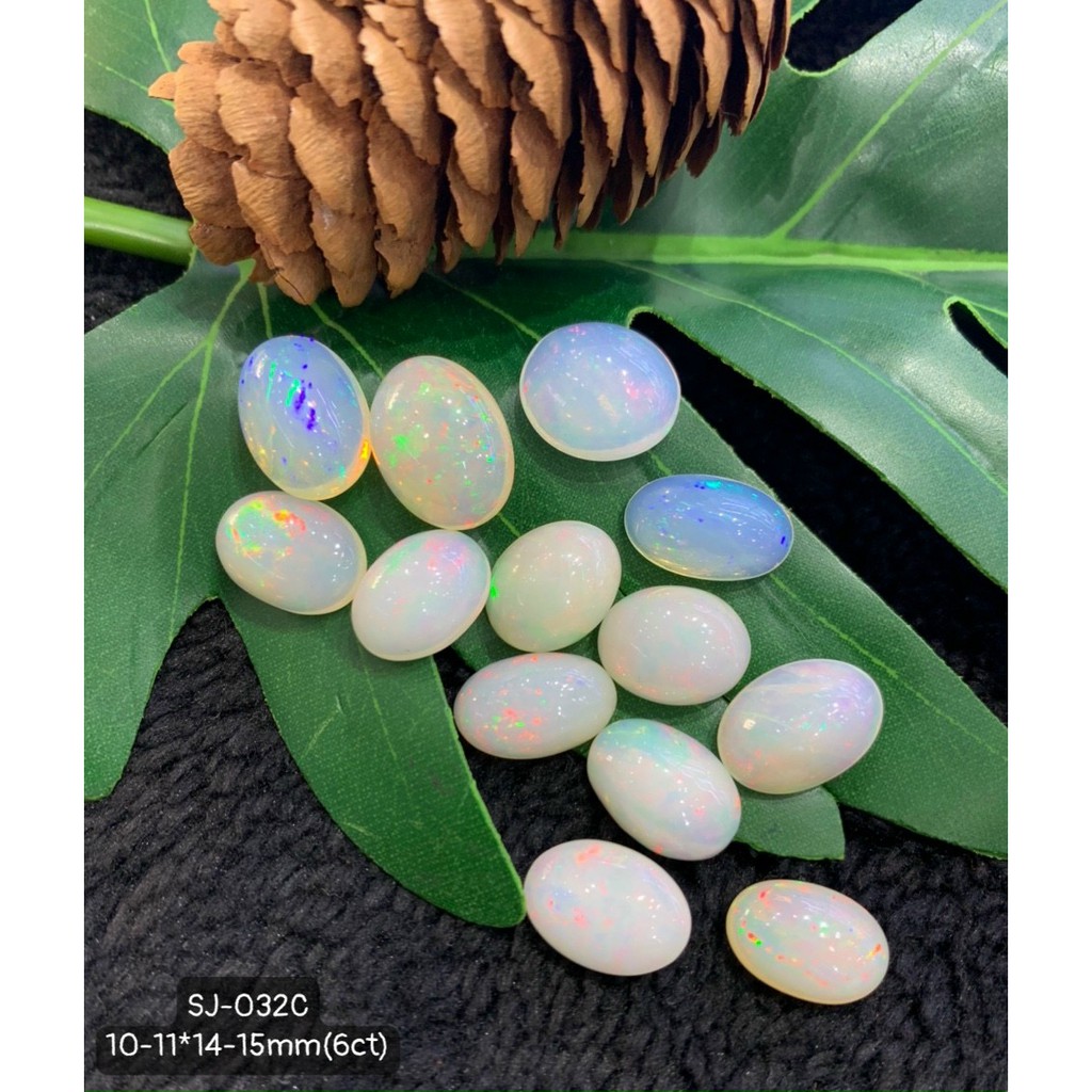 Mặt Đá Opal Màu Lắp Lánh Khỏi Chê Size Nhỏ OVAL 9*12mm-11*15mm