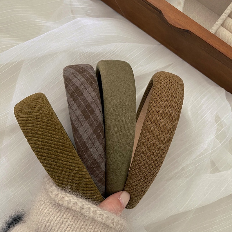 Băng Đô Cài Tóc Màu Trơn Họa Tiết Kẻ Sọc Thời Trang Cho Nữ