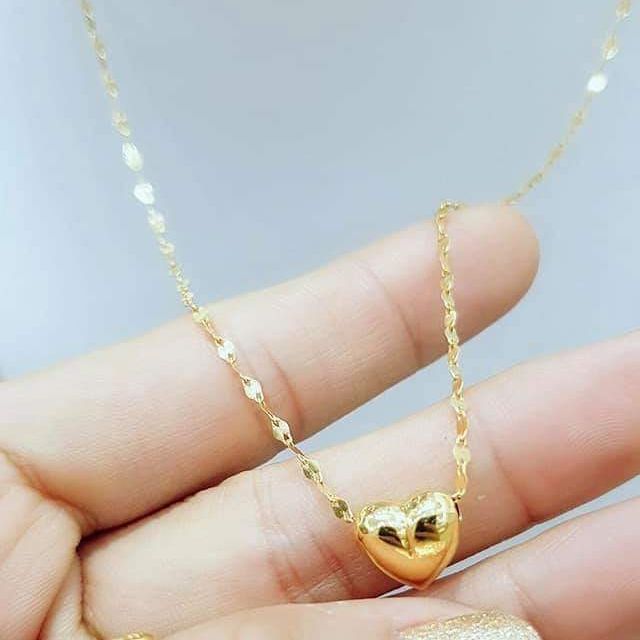 dây chuyền tim phồng vàng