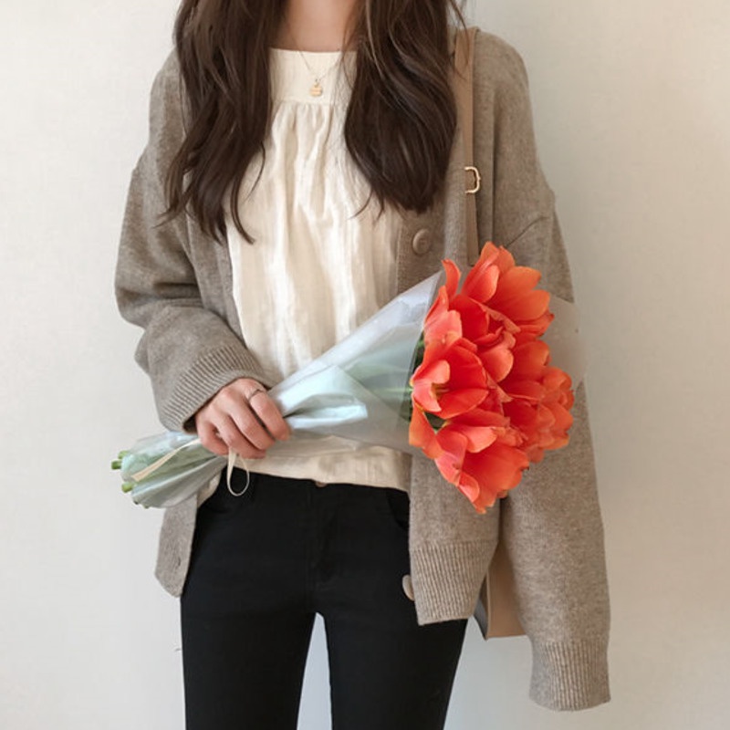 Áo Khoác Len Tay Dài Phong Cách Hàn Quốc Thời Trang Cho Nữ