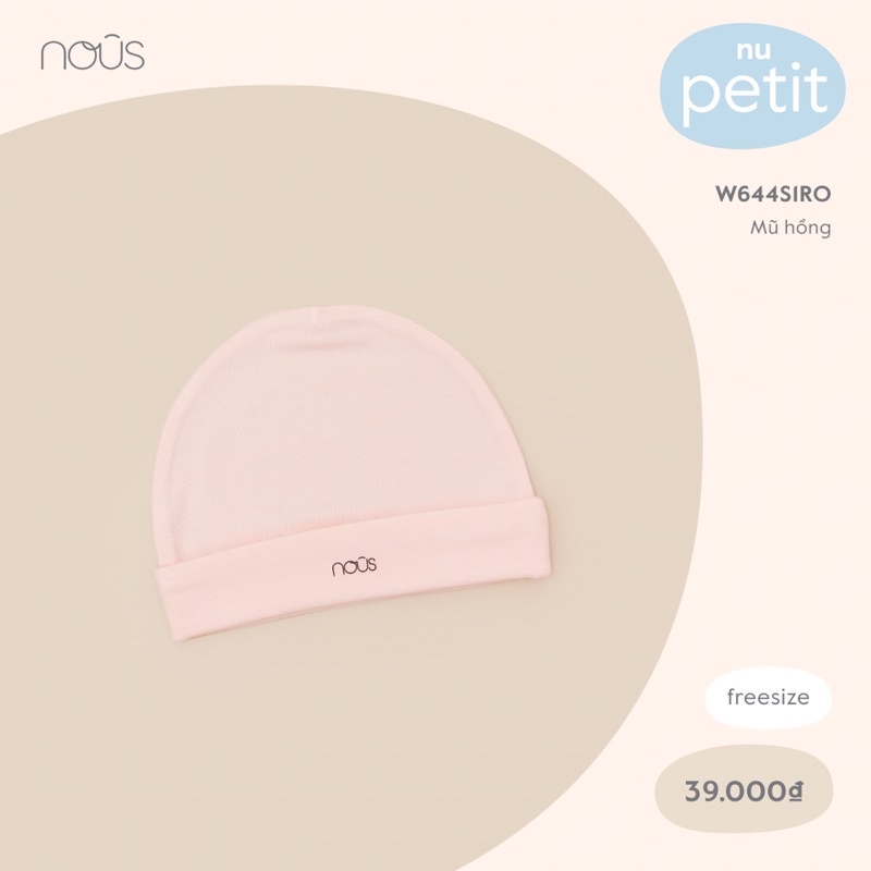 Combo 1 đôi bao tay + 1 đôi bao chân + 1 mũ Nous màu hồng nhạt pastel