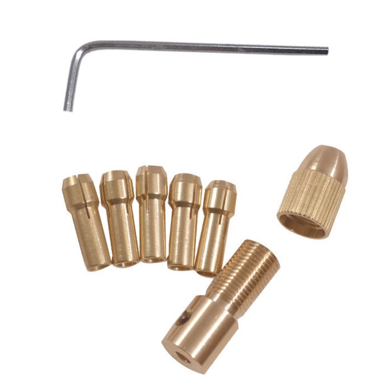 Set 8 dụng cụ đầu kẹp mũi khoan điện mini chuyên dụng 0.5-3mm