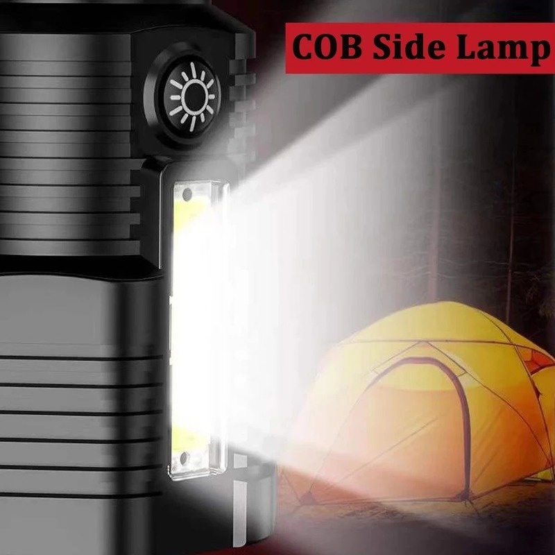 Đèn Pin 12 Bóng LED Công Suất Cao / Có Thể Sạc Lại Bằng Cổng USB Chống Thấm Nước
