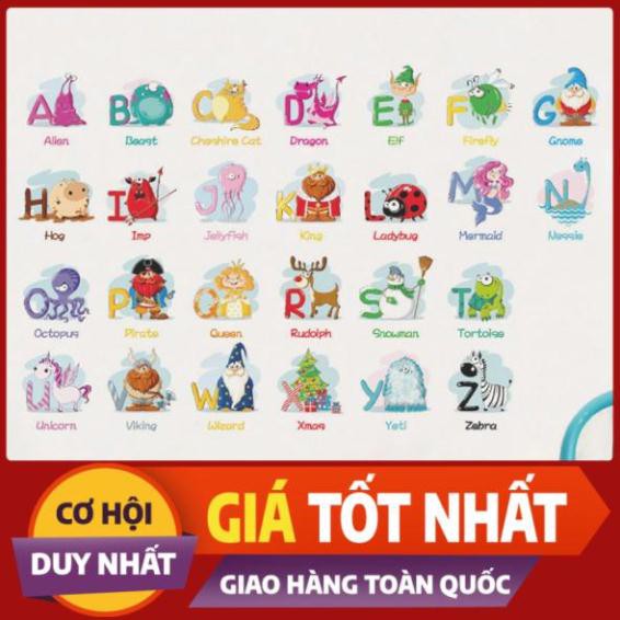 [HANG UY TÍN - GIÁ RẺ] Decal trang trí tường - Bảng Chữ Cái Hoạt Hình vui nhộn