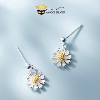 Bông tai bạc s925 hoa cúc - amooi silver ab145