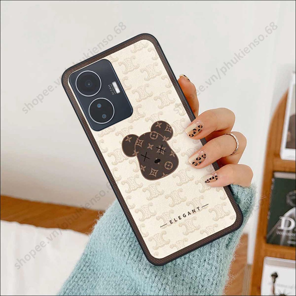 Ốp lưng điện thoại Vivo Y55 4G / 5G 2022 elegant, gấu be@rbrick cao cấp, vỏ ốp rẻ đẹp