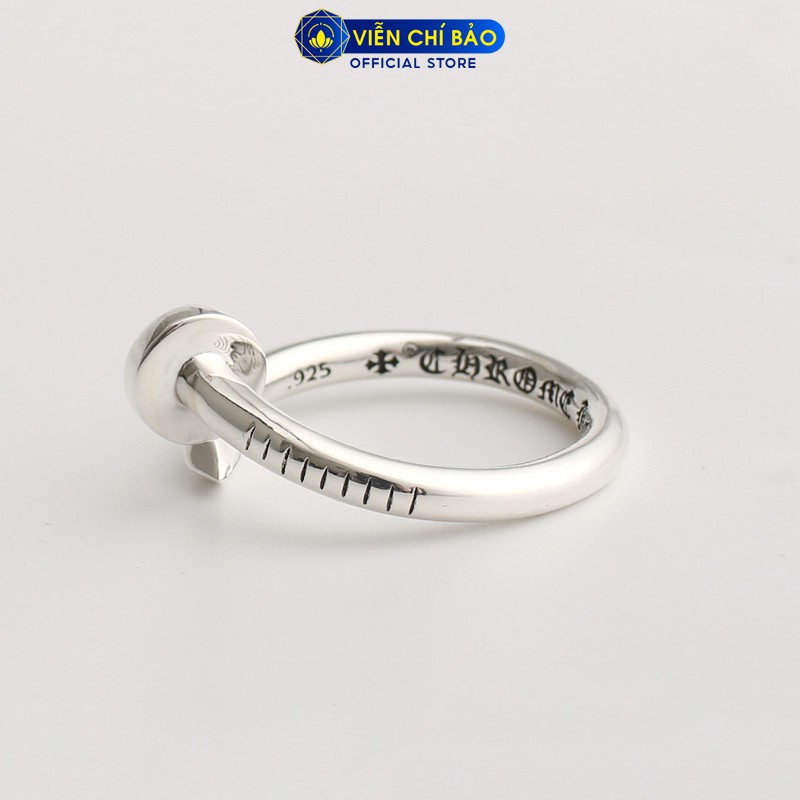 Nhẫn bạc unisex CH Đinh tán thập giá chất liệu bạc Thái 925 thời trang phụ kiện trang sức nữ Viễn Chí Bảo N100996