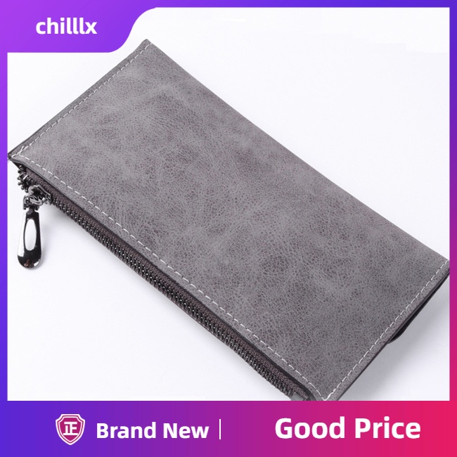 Chilllx Ví Dài Bề Mặt Nhám Mỏng Có Khóa Kéo Cho Nữ