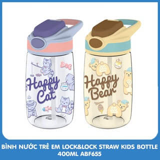 Bình nước trẻ em có ống hút lock&lock staw kids bottle 400ml abf655