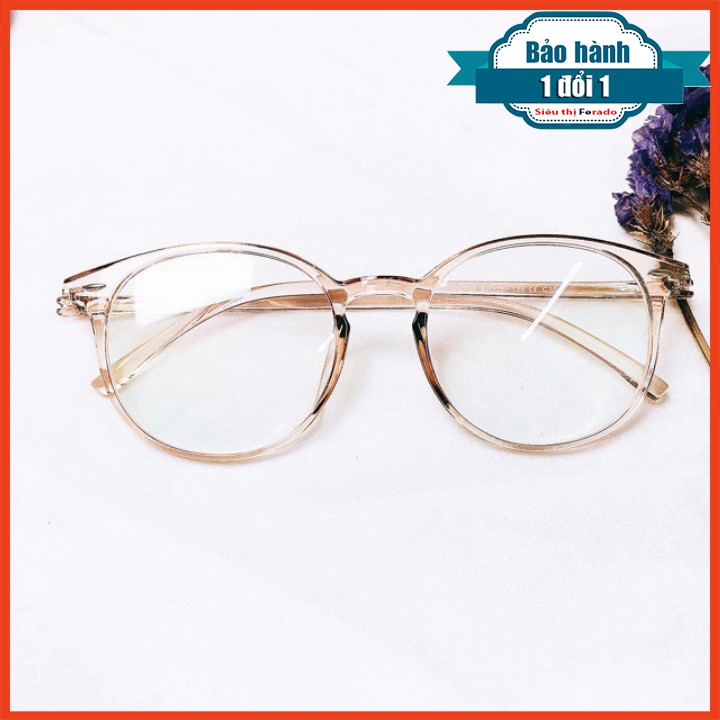 [Gía siêu rẻ] Kính cận tròn 215 đã đeo là XINH -Nhận Cắt Mắt-Tặng kèm hộp+khăn+Chai nước lau kính