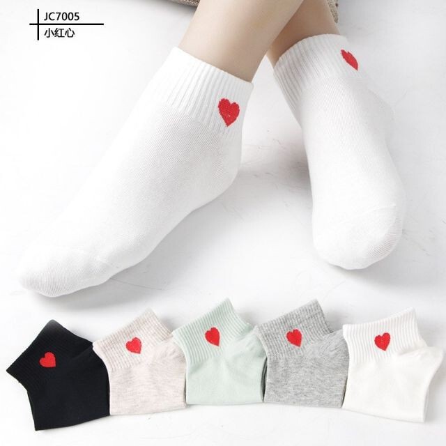 Tất nữ cổ ngắn - Hoạ tiết trái tim siêu cute⚠️ ĐƠN TỪ 50K HỖ TRỢ FREE SHIP