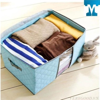 Túi vải to kích thước 60x40*36 cm không dệt đựng quần áo chăn màn tiện dụng,đồ dùng gia đình tiện ích nhỏ gọn dễ cất xếp