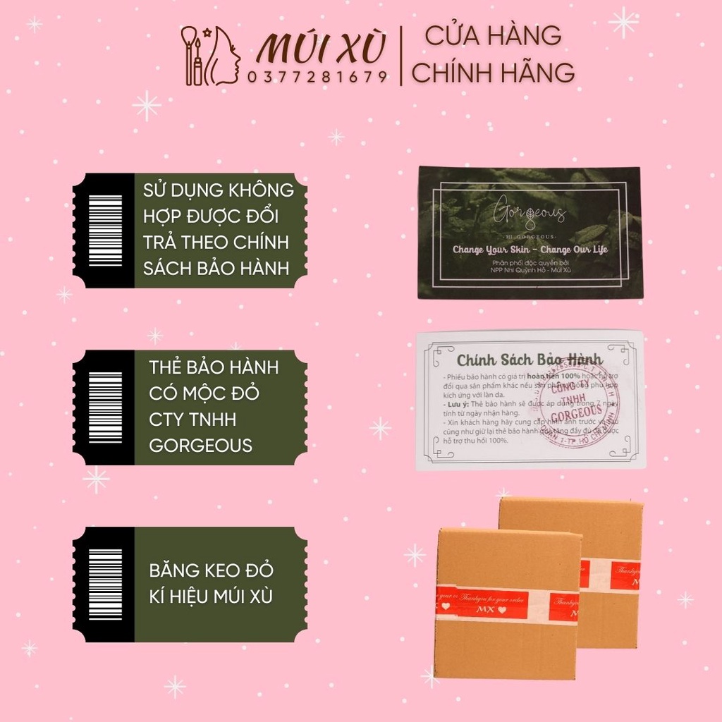 Serum tế bào gốc nhau thai cừu cao cấp trắng MÚI XÙ GORGEOUS chính hãng set 3 - 5 chai