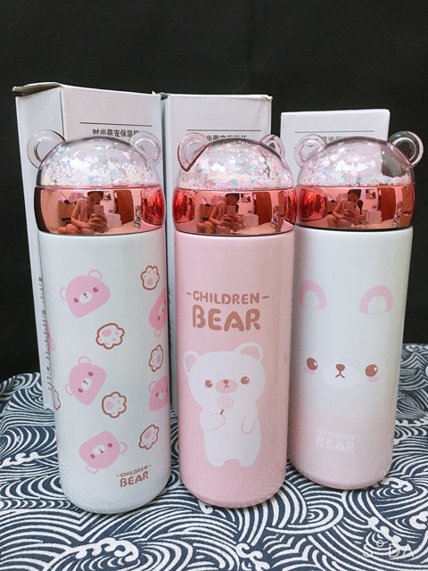 BÌNH GIỮ NHIỆT GẤU DỄ THƯƠNG - BÌNH INOX 304 CUTE - BÌNH NƯỚC CUTE TIỆN LỢI GIỮ NHIỆT 24H CỐC STARBUCKS