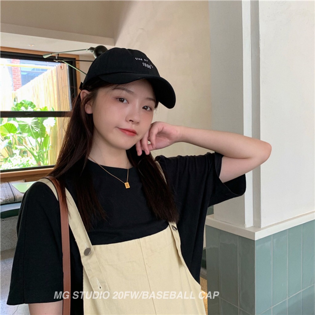 Mũ lưỡi trai MG STUDIO thêu chữ side by side 1990 thời trang