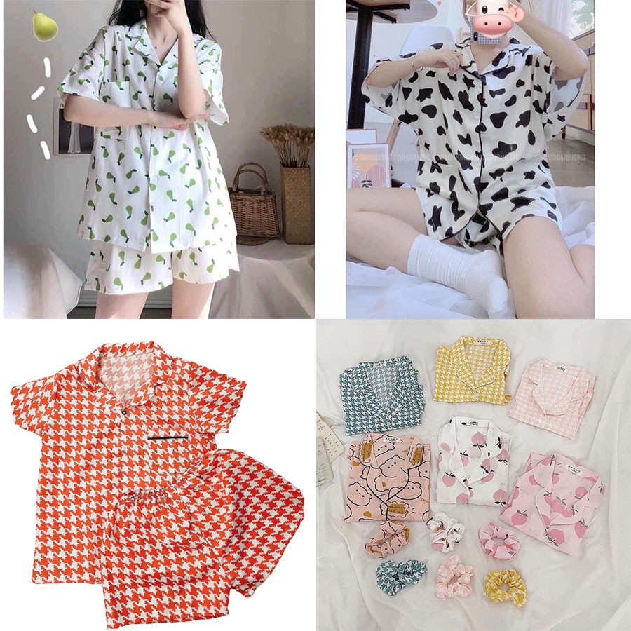 Set Bộ Đồ Pijama - Bộ Đồ Ngủ họa tiết Kute - Chất vải Kate thoáng mát