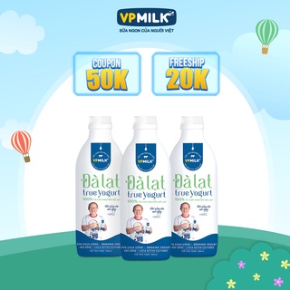 Sữa chua uống VPMilk Đà Lạt True Yogurt dinh dưỡng cao 200ml/450ml/950ml
